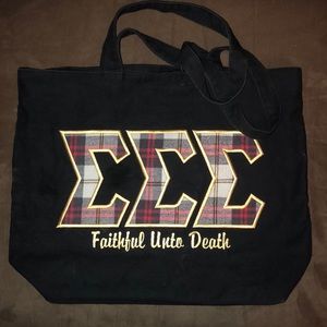 Tri Sigma Embroidered Tote Bag